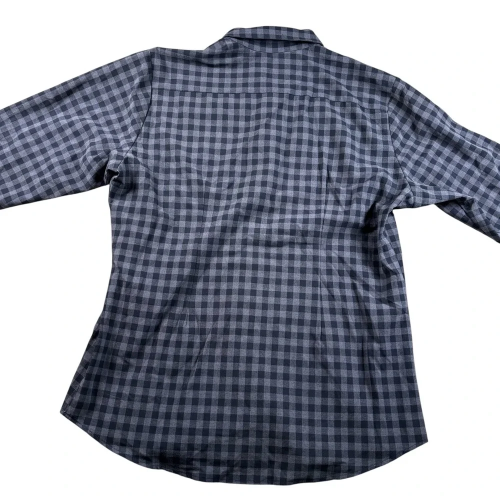 Mizzen+Main Mens XL‎ Trim Fit Gingham Performance Button Down Shirt Blue Classic